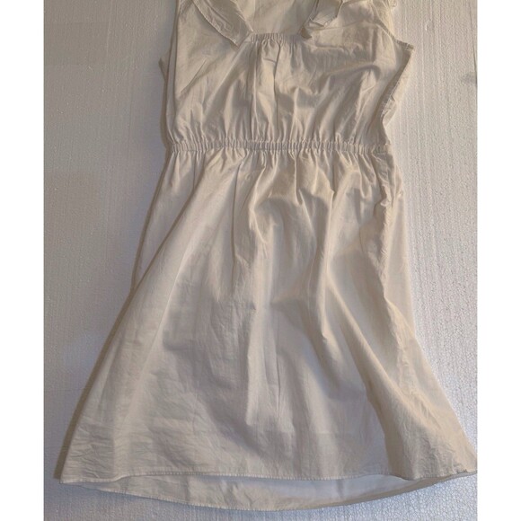 J.‎ Crew White Sleeveless Ruffle Shoulder Dress Lined Size: 4 Light Airy Breezy - Picture 12 of 12